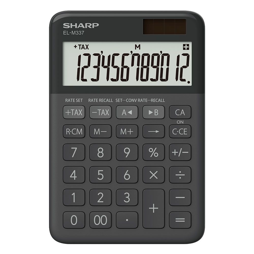 샤프 일반용계산기 EL-M337 블랙 다중변환기능 TAX 메모리계산