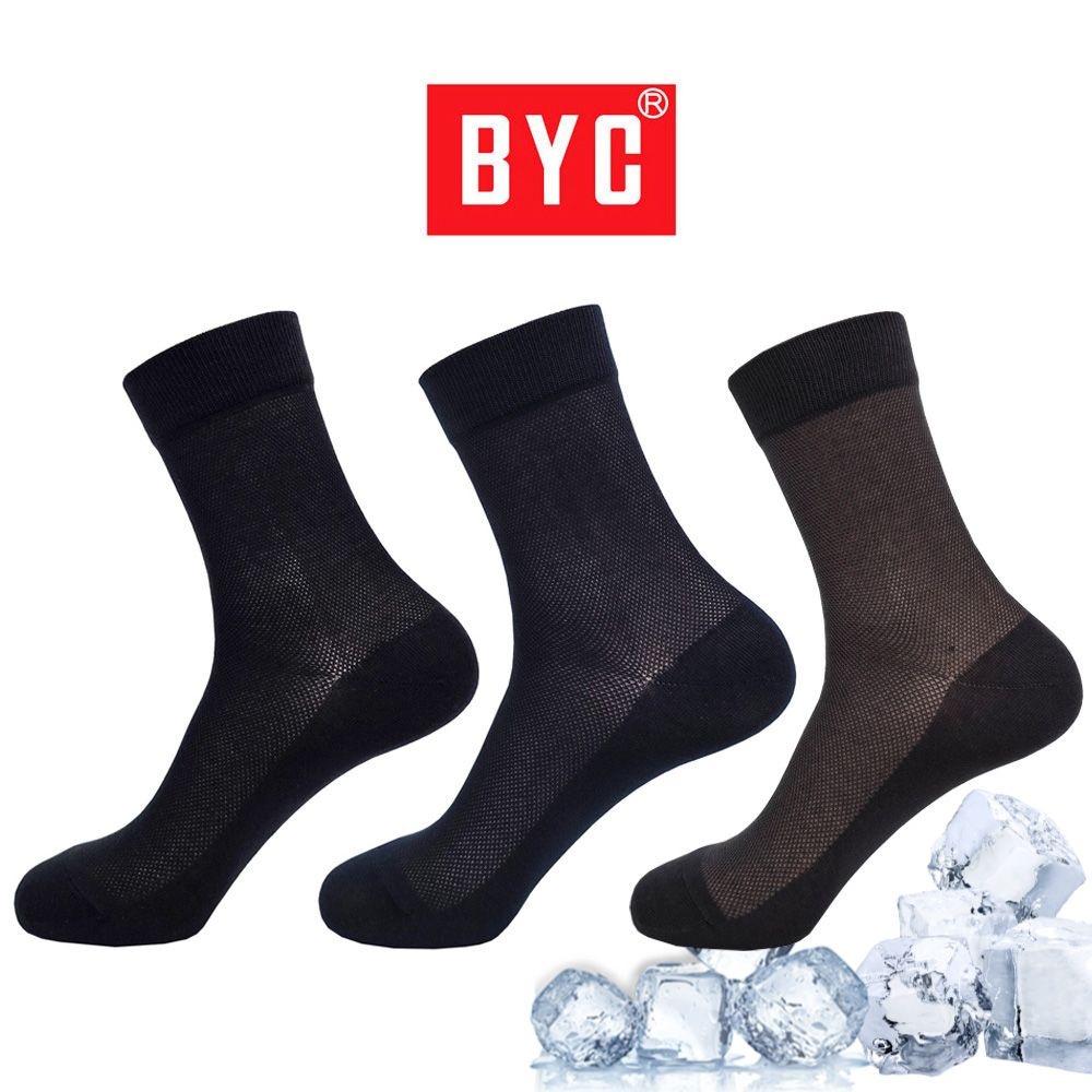 BYC 쿨비즈 정장양말 5켤레 남자여름양말 메쉬 시원한 신사 남성무지중목