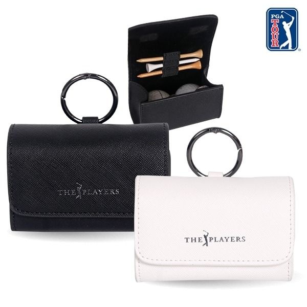 [패션플러스][피지에이투어][PGA TOUR] THE PLAYERS 헤리티지 레더 골프공 주머니 투볼 케이스
