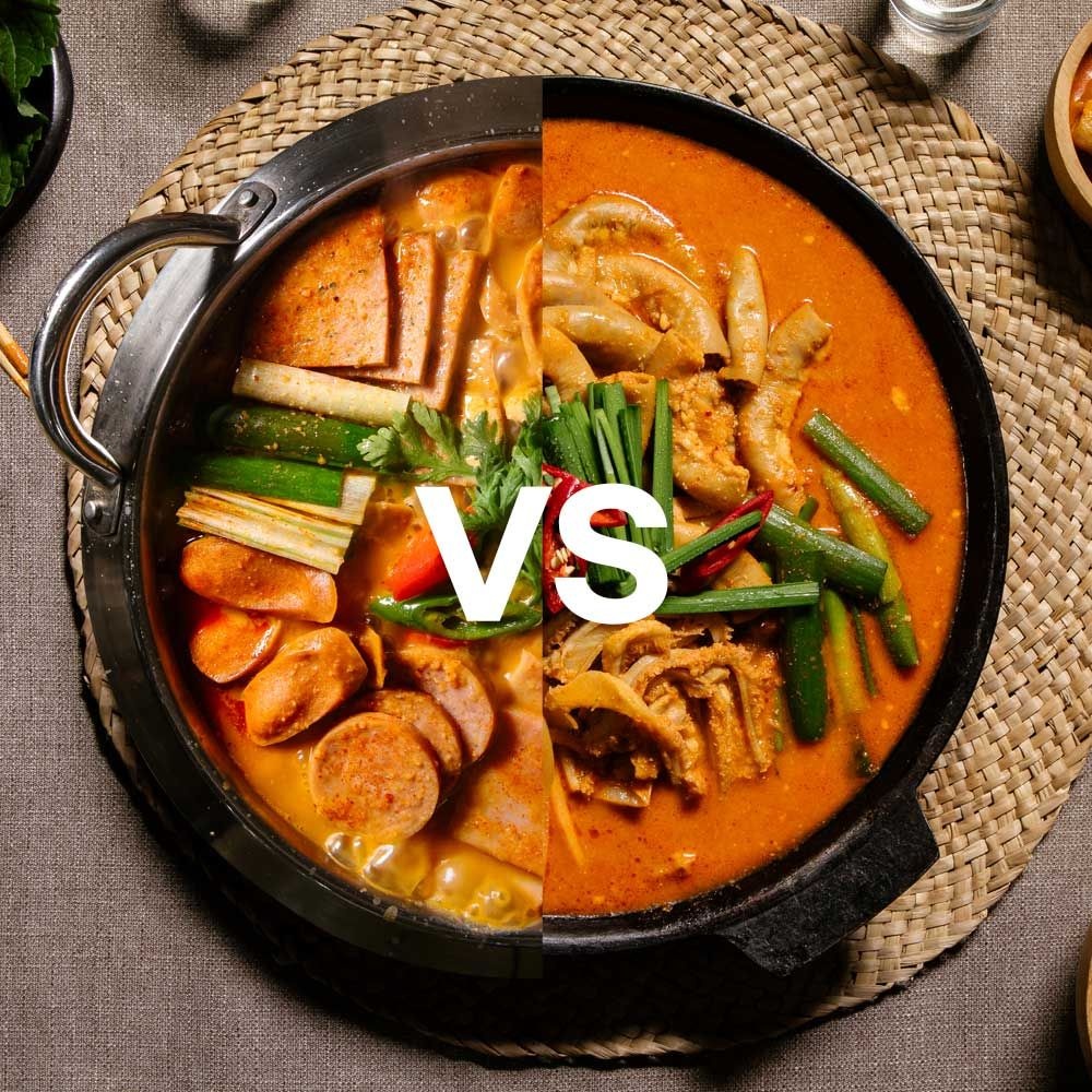아빠식당 [전골vs찌개]푸짐한 순대곱창전골(깻잎순대 300g 1팩+소곱창전골 800g 1팩)1.1kg 1세트/38년전통 놀부부대찌개 600g 4팩
