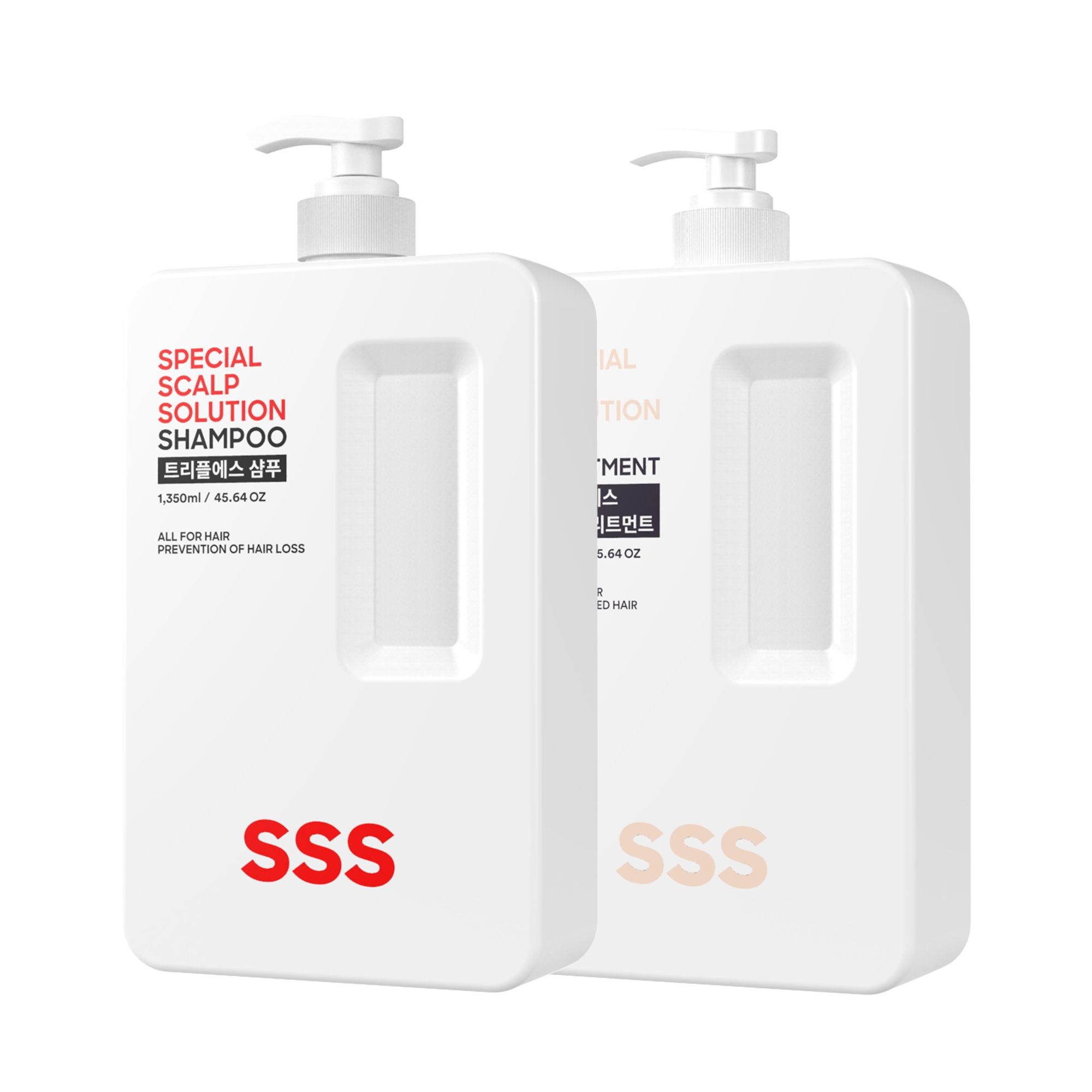[온세일][정상가 38,900원]SSS 약산성 탈모샴푸+트리트먼트 1350ml세트