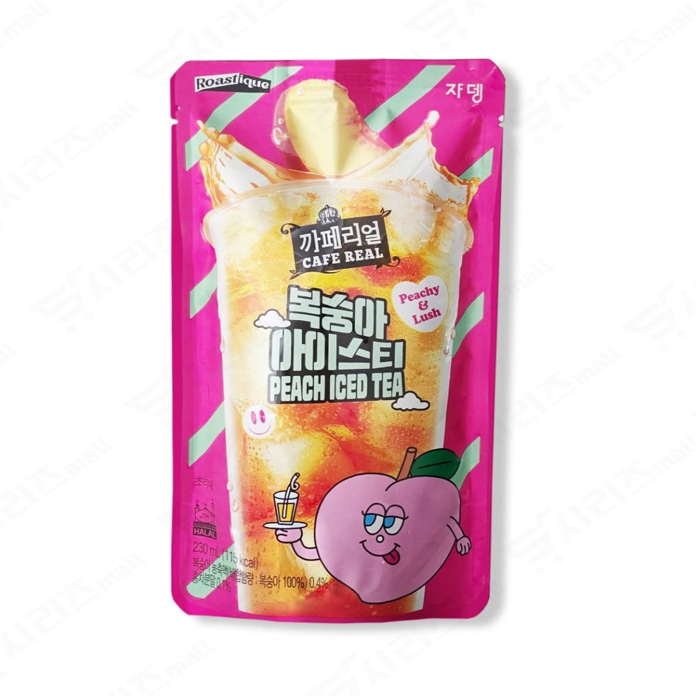 쟈뎅 까페리얼 복숭아 아이스티 230ml x 10개입 파우치 음료