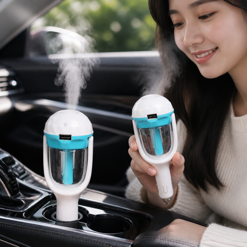 USB 커넥터형 미니 가습기 다이아몬드 디자인 차량용 컵홀더