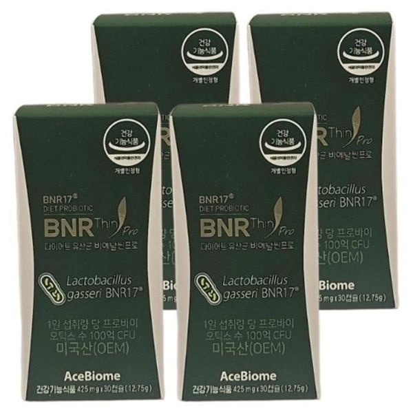 BNR17 유산균 다이어트 비에날씬 프로 425mg x 30캡슐, 4...