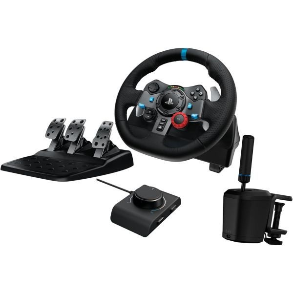 Logitech G [해외] 로지텍 G29 드라이빙 포스 레이싱 휠 RS 시프터 핸드브레이크 어댑터 번들 PS5 PS4 PC 312516