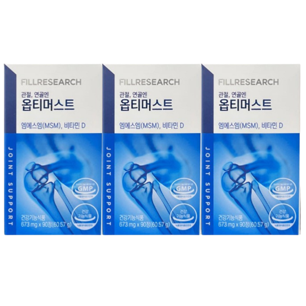 한국씨엔에스팜 필리서치 옵티머스트 관절 연골엔 MSM 90정 x 3개