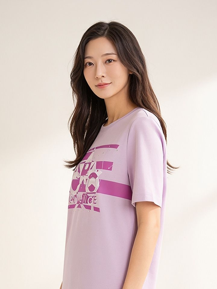 크로커다일레이디 그래픽 라운드 티셔츠_CLEMTS102