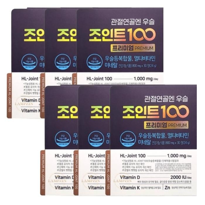 에이치엘사이언스 관절연골엔 우슬조인트100 프리미엄 800mg x 30정 6박스 3개월분