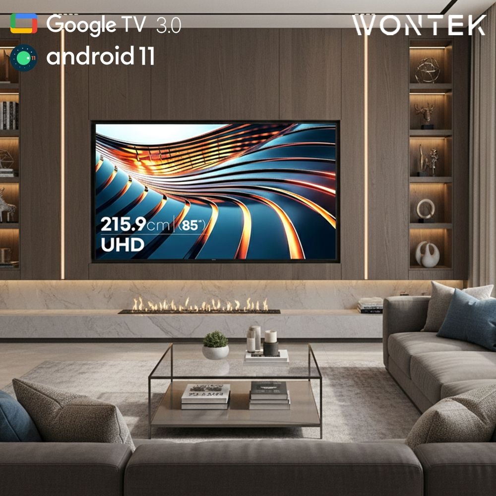 원테크 Wonteck 214cm 85인치 초대형 4K 안드로이드 스마트 TV (넷플릭스/유튜브 내장)