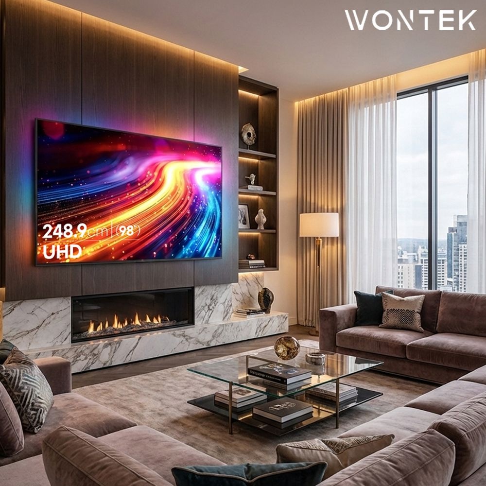 원테크 Wonteck 248cm 98인치 초대형 4K 안드로이드 스마트 TV (넷플릭스/유튜브/미러링)