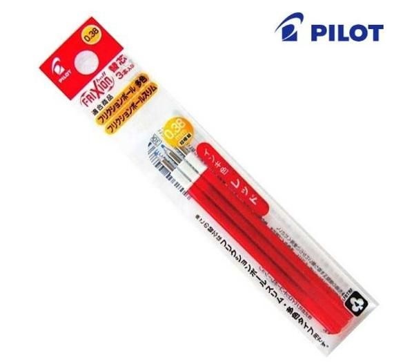 오피스디포 프릭션볼펜잉크0.38 슬림리필 적 LFBTRF30UF-3R 3개입 PILOT