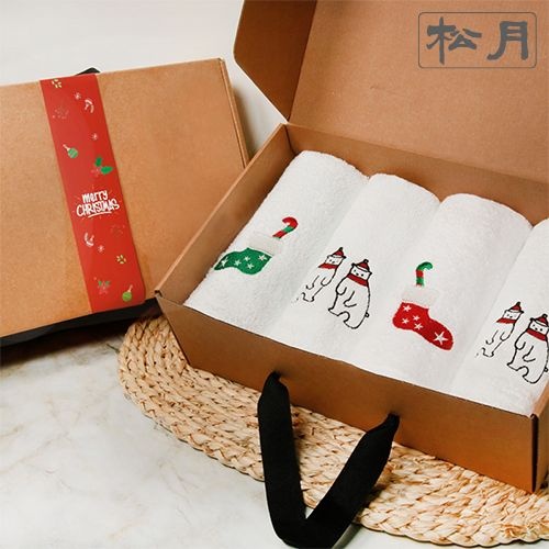 [롯데백화점] 송월타올 [송월] 크리스마스 스노우 4매 선물세트(크라프트+띠지) 랜덤발송