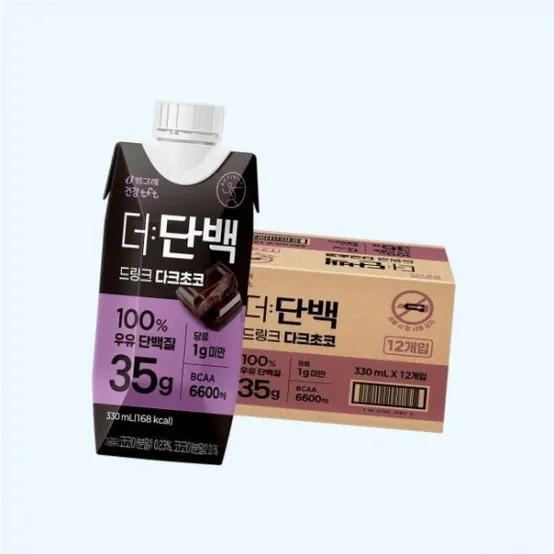 더단백 빙그레 35g 고함량 드링크 다크초코 330ml 12팩 단백질음료 5117656