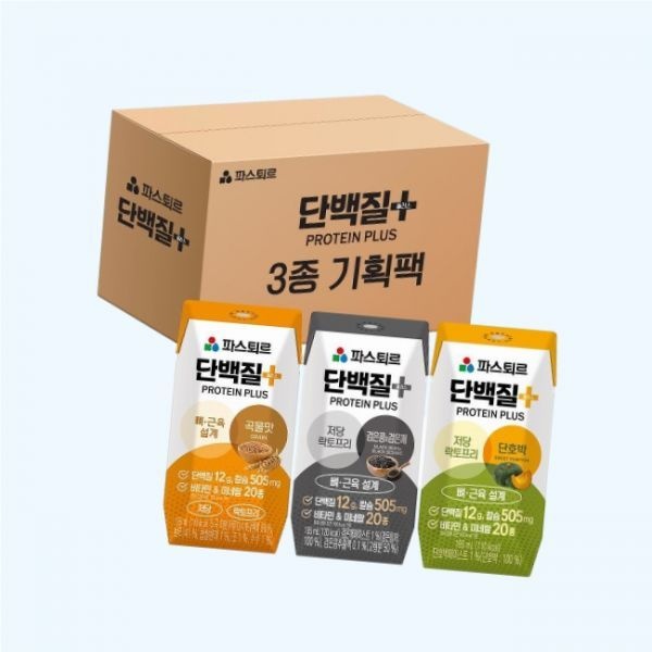 파스퇴르 네이버 단백질플러스 3종 혼합 195ml 22개(곡물 단호박 검은콩 검은깨) 5123292