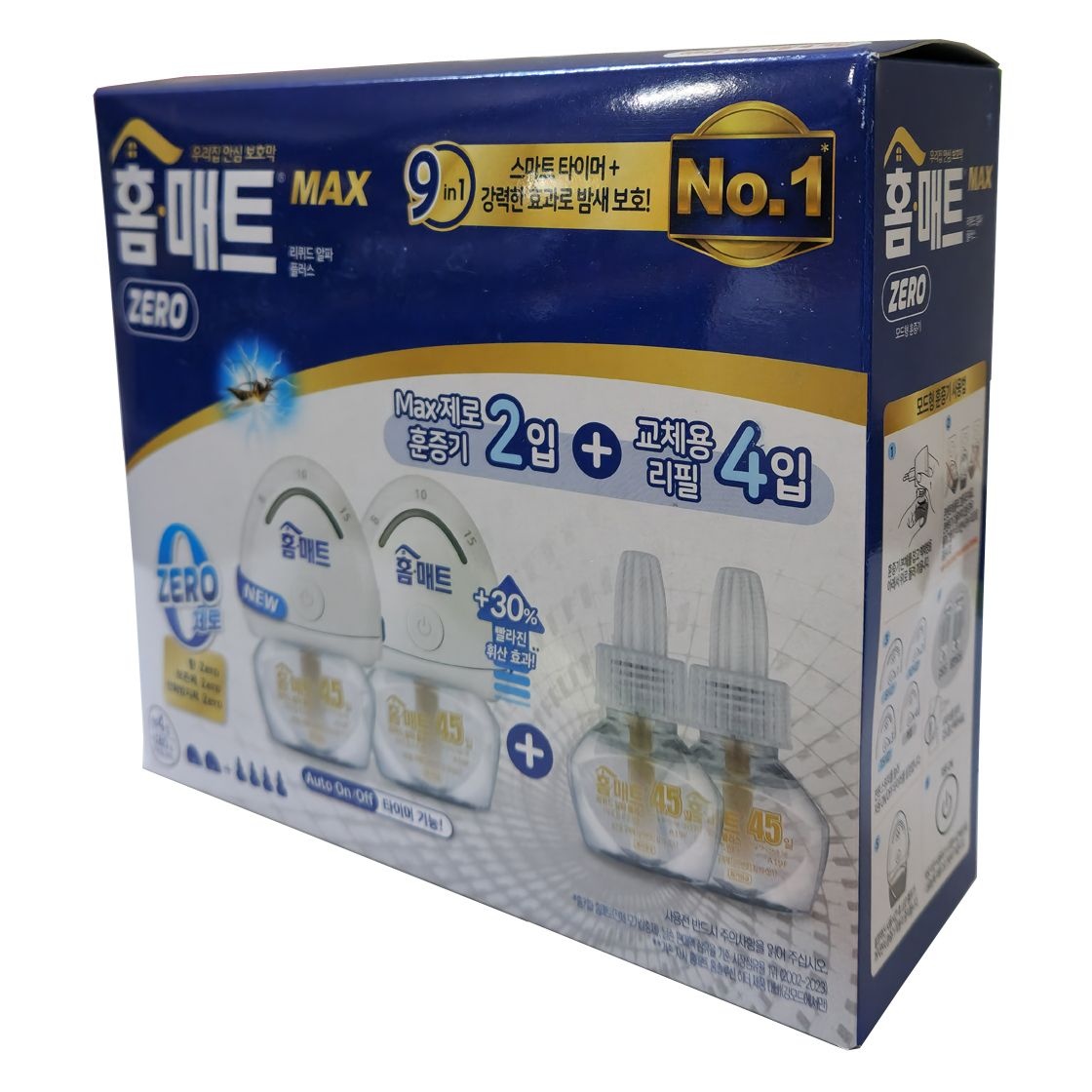 홈매트 맥스 제로 리퀴드 알파 플러스 훈증기 2개 리필 4개입 세트