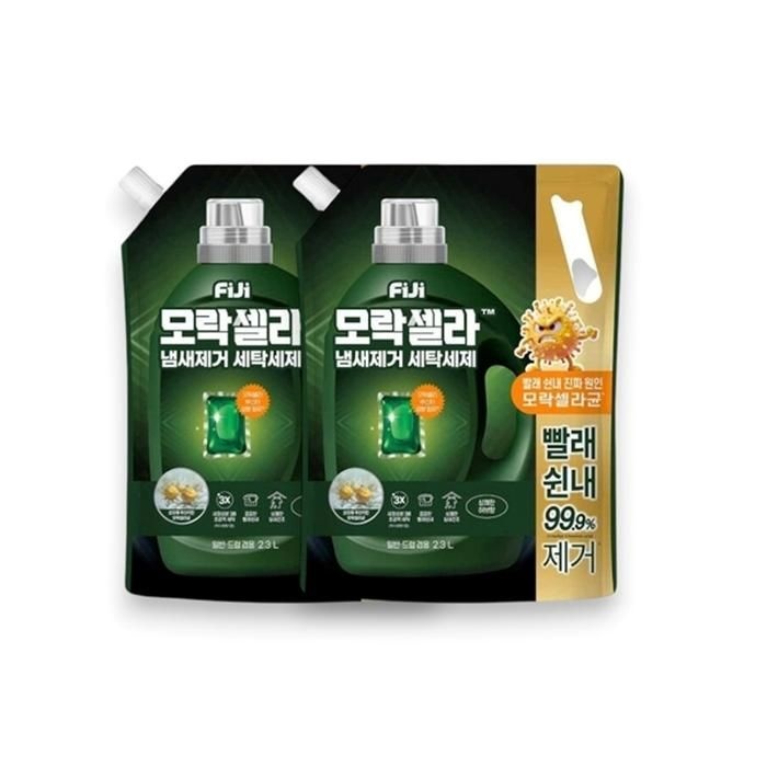 피지 모락셀라 냄새제거 액체세제 일반드럼 겸용 리필 허브향 2.3L 2개
