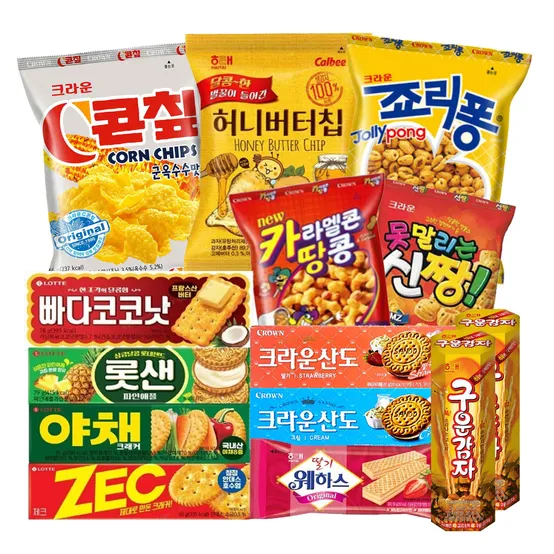 크라운&해태&롯데 인기과자 14봉 올인원 세트 모음