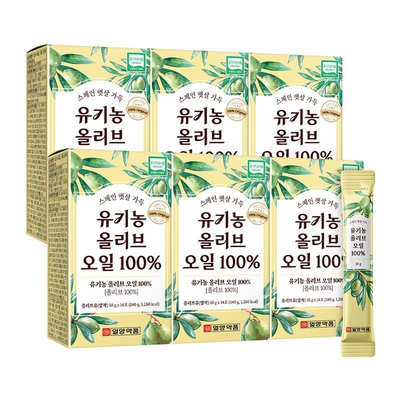 일양약품 유기농 올리브 오일 100% (10ml x 14포) 6박스