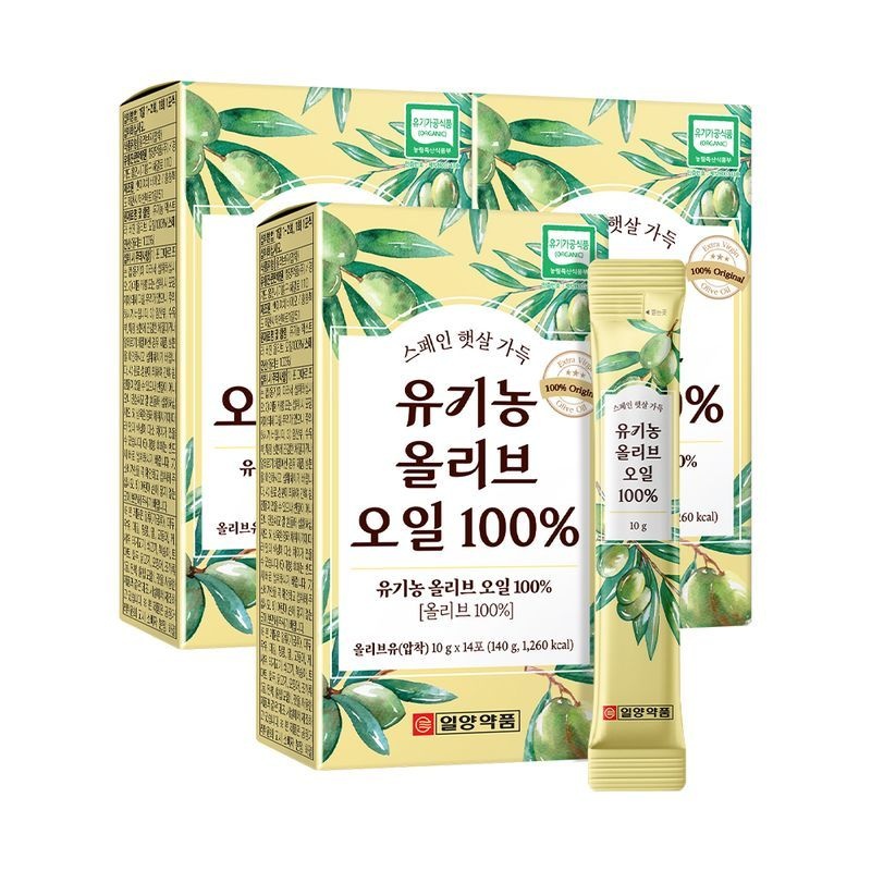 일양약품 유기농 올리브 오일 100% (10ml x 14포) 3박스