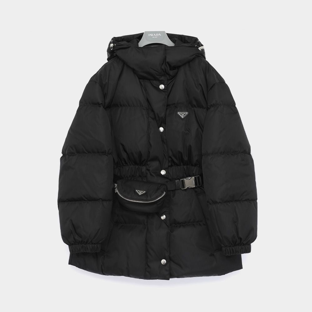 프라다 26FW 삼각로고 리나일론 포켓 벨티드 후드 패딩 여성 자켓 29X966 1WQ8 F0002