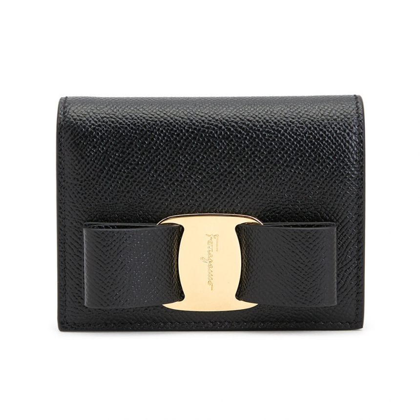 FERRAGAMO 바라 보우 여성 반지갑 22 D515 NERO 0725300