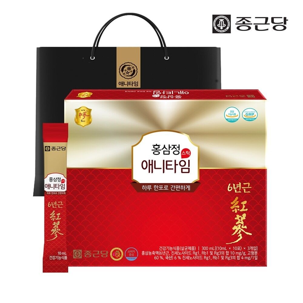종근당 6년근 홍삼정 애니타임 스틱 1세트