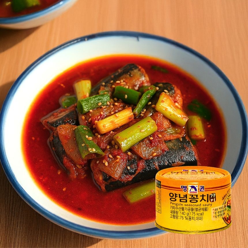 펭귄 양념꽁치 통조림 140g