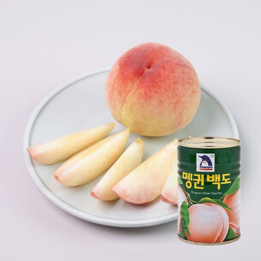 펭귄 백도 통조림 400g