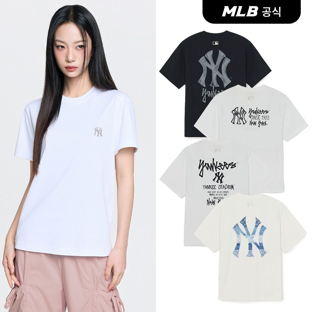 [MLB] 매일 입는 여름 스타일링. 반팔/반바지/샌들/운동화/볼캡/가방