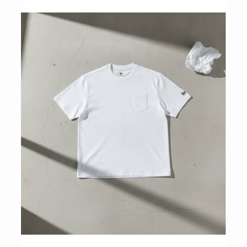NEW ERA 뉴에라 에센셜 포켓 반팔티 3팩 화이트 남녀공용 면 티셔츠