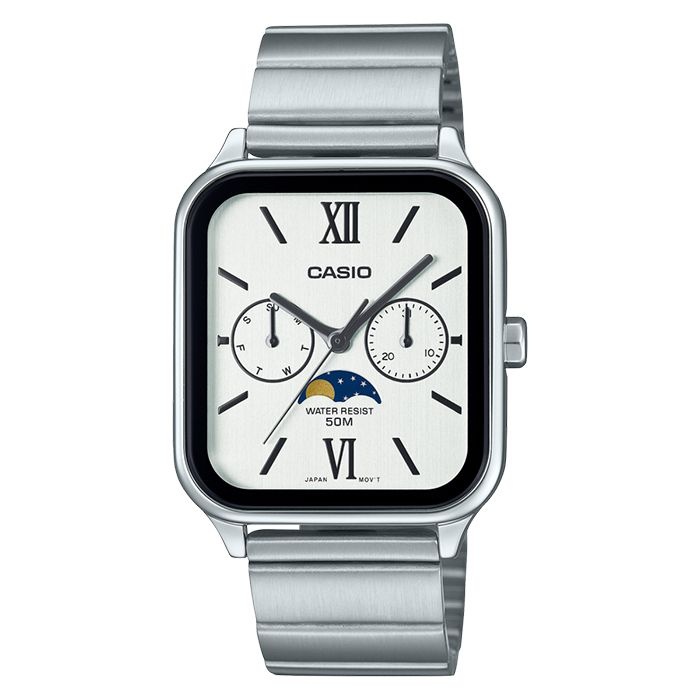CASIO 카시오 MTP-M305D-7A2 문페이즈 스퀘어 아날로그 손목시계