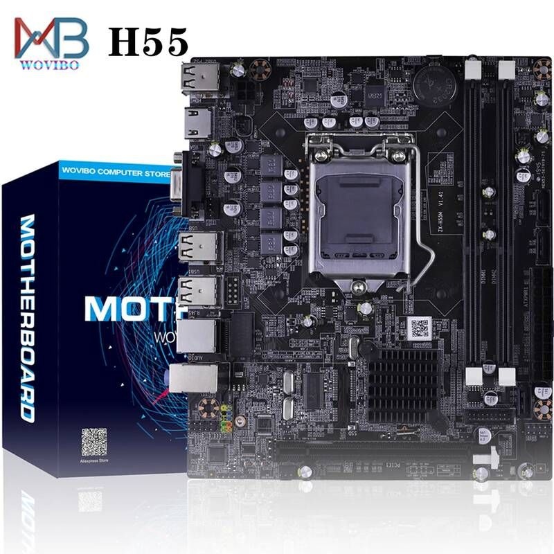 [해외] 마더보드 메인보드 마이크로 ATX H55 소켓 LGA 1156 VGA DDR3 듀얼 채널 인텔 LGA1156Core I3 I5 I7 제온 3470 CPU 메인 보드
