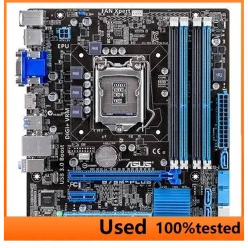 [해외] 마더보드 메인보드 원래 아수스 B75M-PLUS 데스크탑 마더 보드 인텔 B75 소켓 LGA 1155 i3 i5 i7 DDR3 32G SATA3 USB3.0 사용