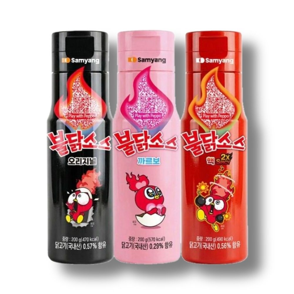 불닭소스 3종 오리지널맛 까르보맛 핵매운맛 200g 각 1개씩
