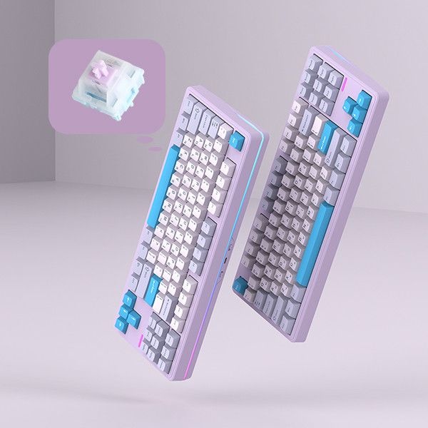 SPM 몽돌87 텐키리스 유무선 블루투스 게이밍 기계식 키보드 SPM 퍼플 목새 택타일