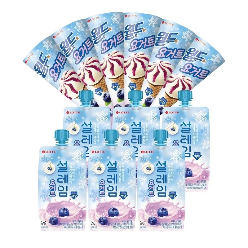롯데푸드 롯데푸드 요거트 저당 월드콘x6+설레임x6