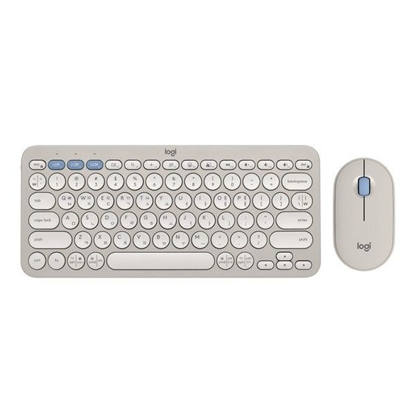 LOGITECH 오피스디포 무선 키보드 마우스 세트 Pebble 2 Combo 샌드그레이 Logitech