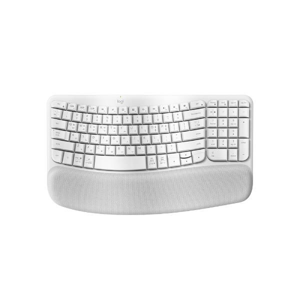 LOGITECH 오피스디포 인체공학 무선 블루투스 키보드 WAVE KEYS 화이트 Logitech