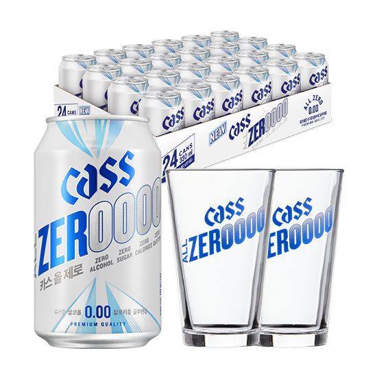 올제로 0.00 330ml X 24캔+올제로 전용잔 2개 논알콜 무알콜맥주맛