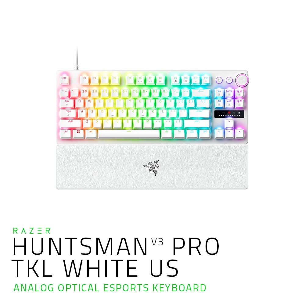Razer 레이저코리아 Razer Huntsman V3 Pro TKL White US 헌츠맨 V3 프로 텐키리스 화이트 키보드 (영문) 유선 게이밍키보드