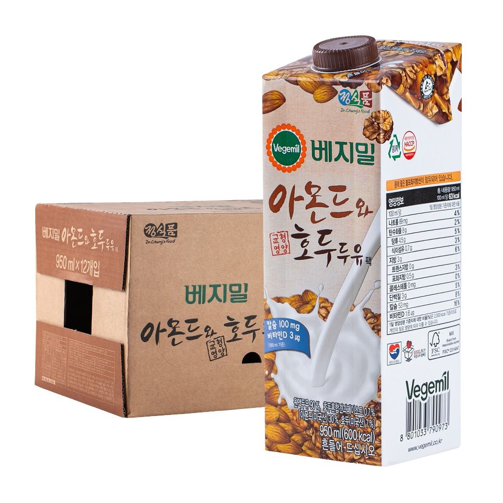 [오늘출발] 베지밀 아몬드와 호두 베지밀 950ml 12입 두유