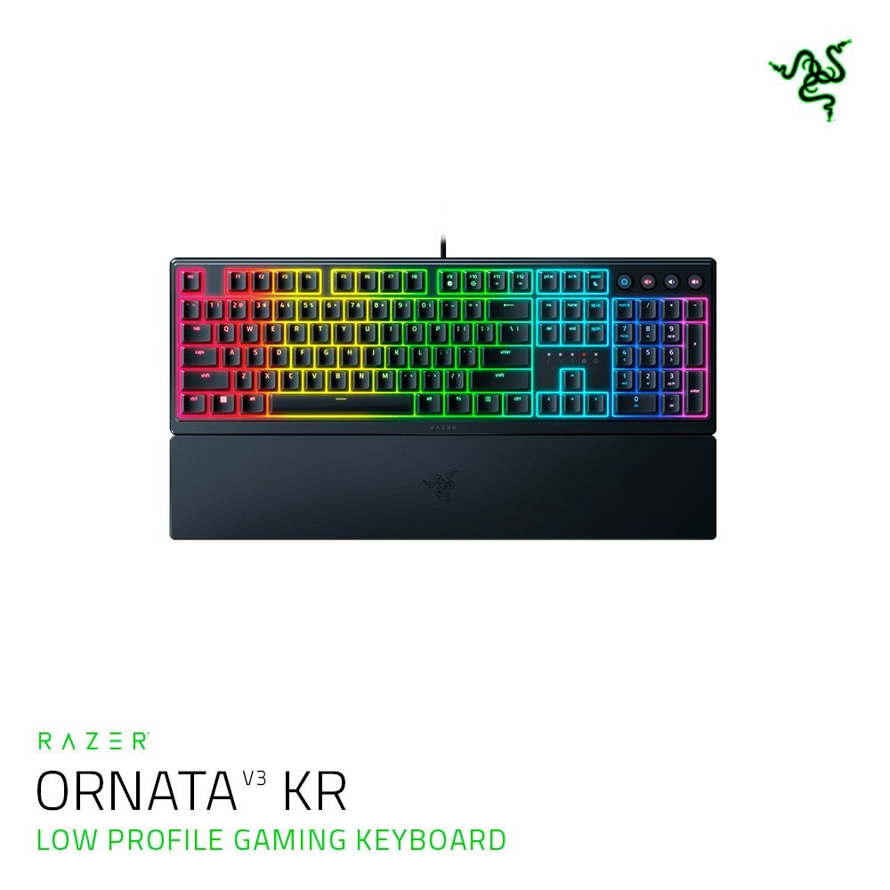 Razer Ornata V3 KR 멤브레인 키보드 (RGB/로우프로파일)