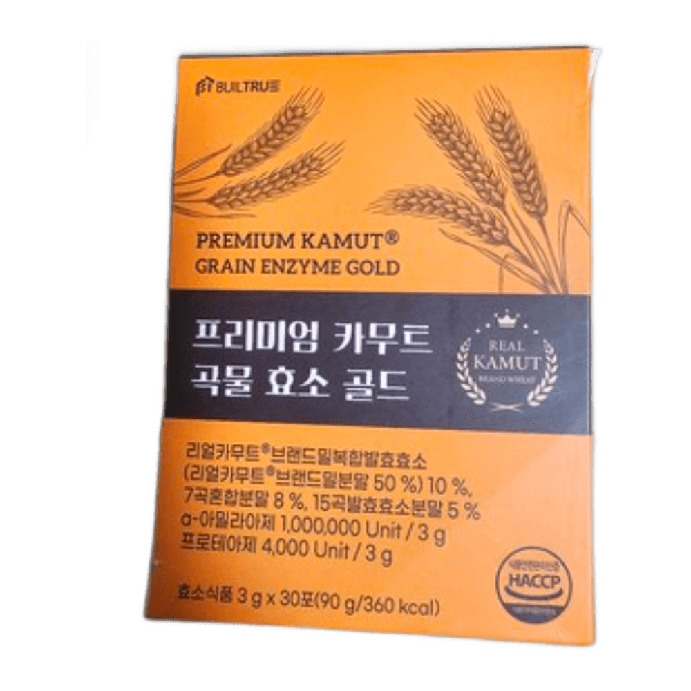 빌트루 프리미엄 곡물 효소 골드 with 카무트 브랜드 밀 100만 역가 30포 90g 3박스