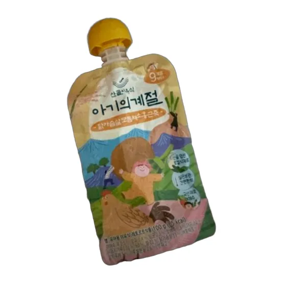 에코맘의산골이유식 유아용 아기의계절 후기 닭가슴살모듬채소옹근죽 100g 2개