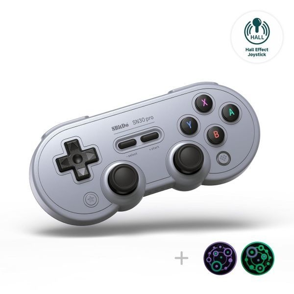 8Bitdo [해외] 8Bitdo SN30 Pro 무선 블루투스 컨트롤러 홀 효과 조이스틱 업데이트 닌텐도 스위치 2 PC 스팀덱 안드로이드 라즈베리
