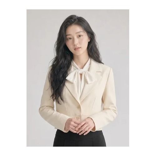 밑단 배색 테일러드 크롭 자켓 EN1WJ262