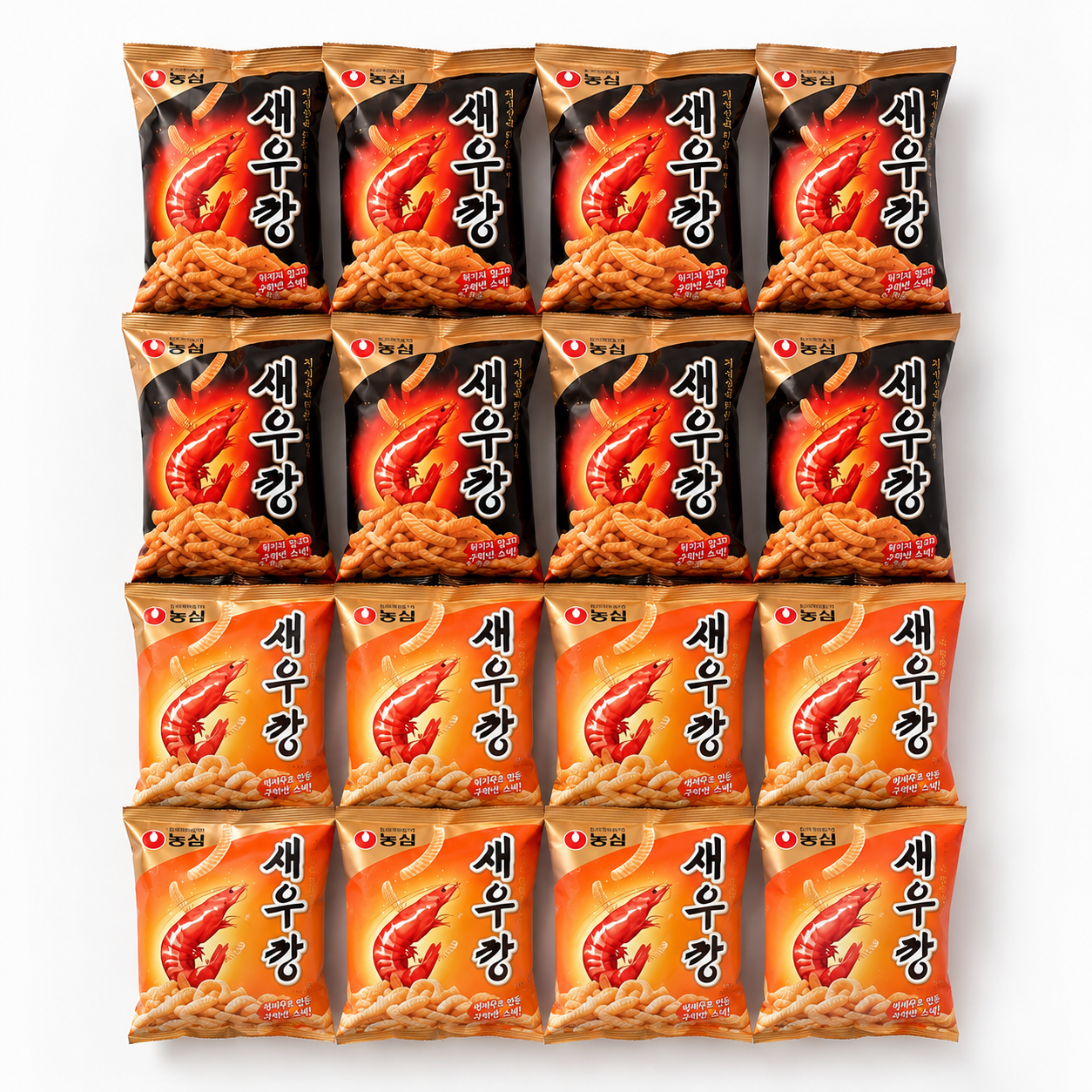 농심 새우깡 8봉 + 매운새우깡 8봉 90g (총 16봉)