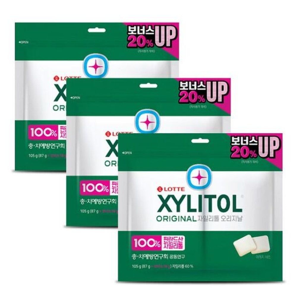 롯데 자일리톨 껌 오리지날 트윈리필 105gX3개