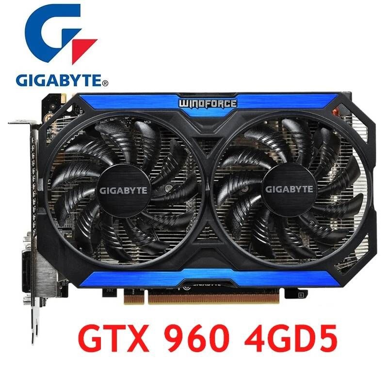 [해외] 기가 바이트 오리지널 GPU GTX 960 4GD5 그래픽 카드 128Bit GM206 GDDR5 비디오 NVIDIA map용 Geforce GTX960 4GB