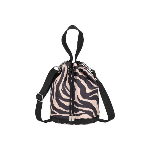 레스포색 LESPORTSAC 라피아 지브라 드로우스트링 버켓 크로스바디 1050.HC94